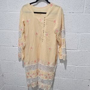 Chic Floral Lace Long Sleeve Dress